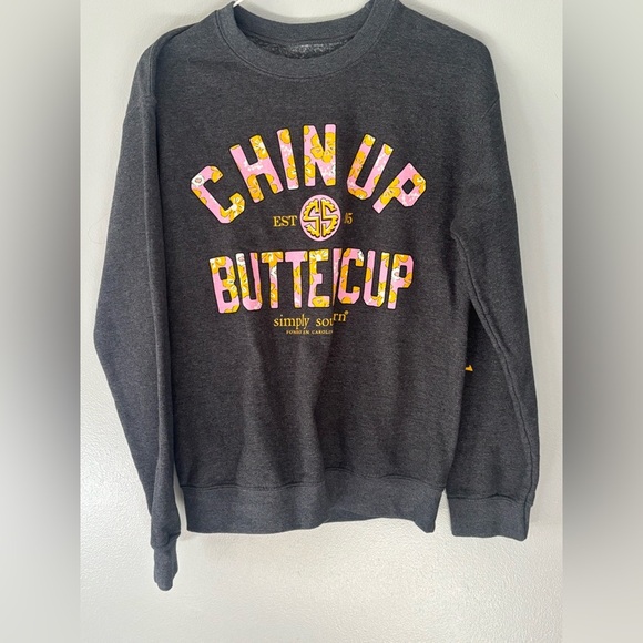 Simply Southern Crew Neck Sweatshirt Small Gray - Picture 1 of 5